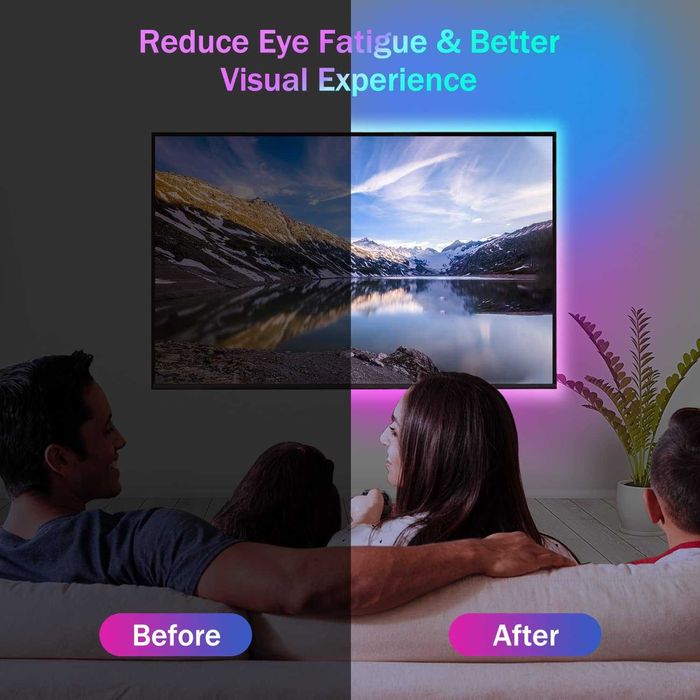 Podświetlenie telewizora LED Omeril 3M RGB z 21 tryb i 16 kolor, pilot