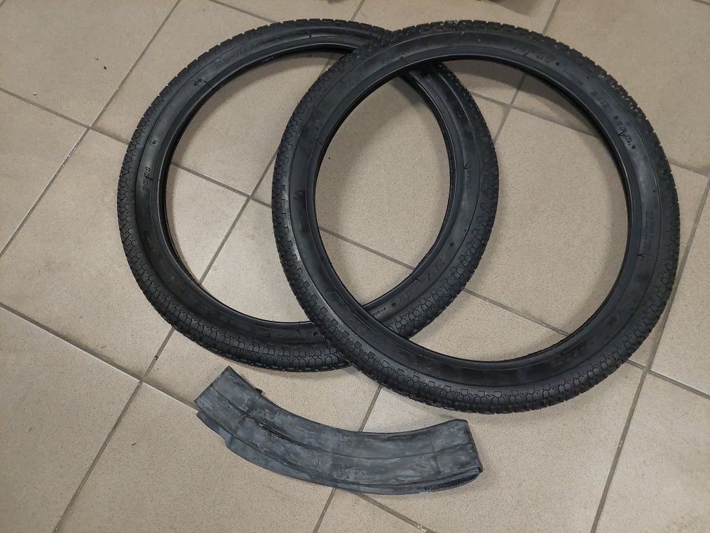 Zestaw kpl opony+detki 2,25-17" romet ogar 200/205