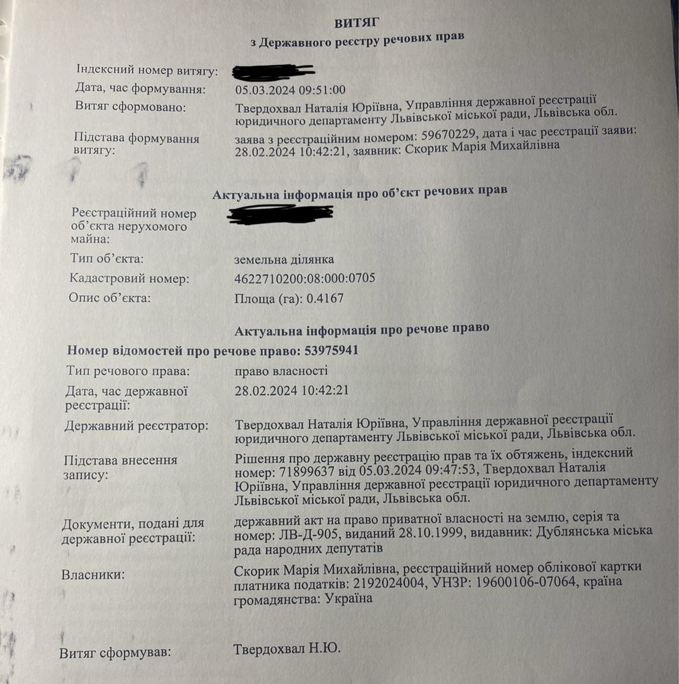 Продам земельну ділянку село Ситихів