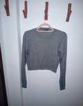 Camisola cinzenta M mangas onduladas Bershka