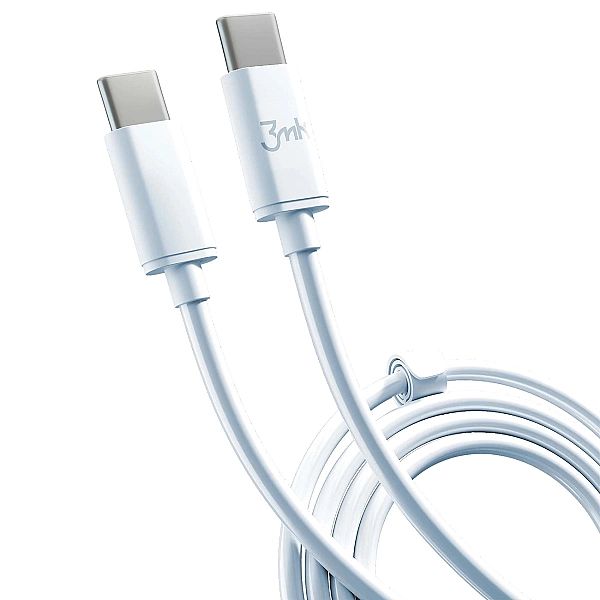 Kabel 3mk Hyper Cable USB-C / USB-C 100W 2m - biały