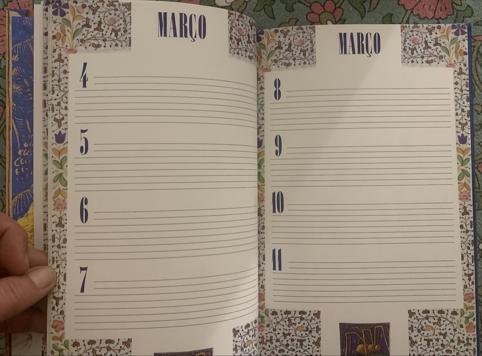 Agenda sem ano e dias