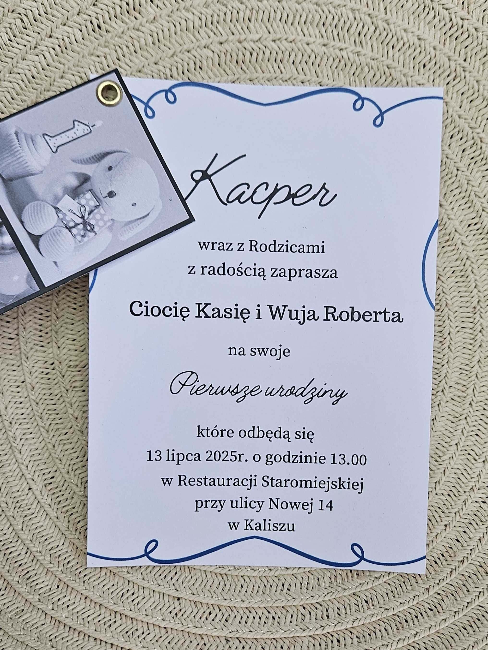 Personalizowane zaproszenia, na pierwsze urodziny, roczek dziecka