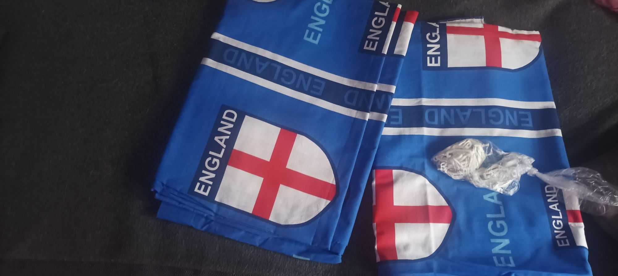 Zasłony piłkarskie England chłopięce niebieskie
