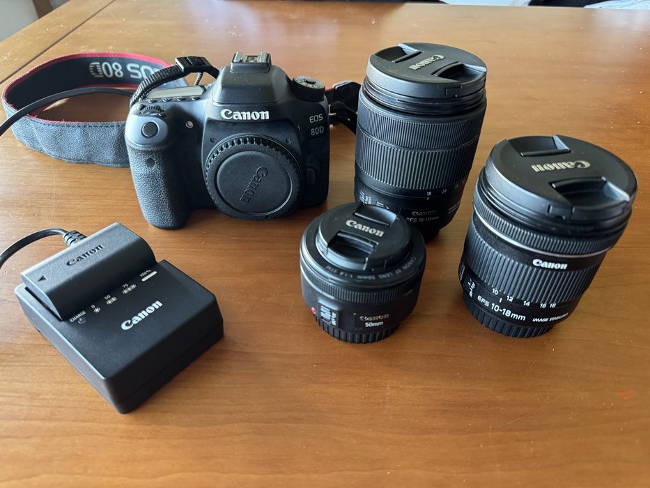 Canon EOS 80D + 3 objetivas
