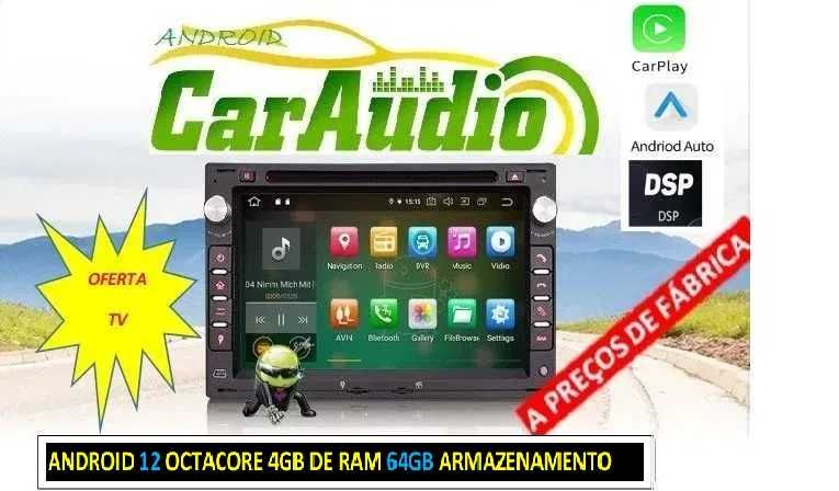 Auto Rádio 2 Din Android 14 Ibiza Polo Passat Golf Leon