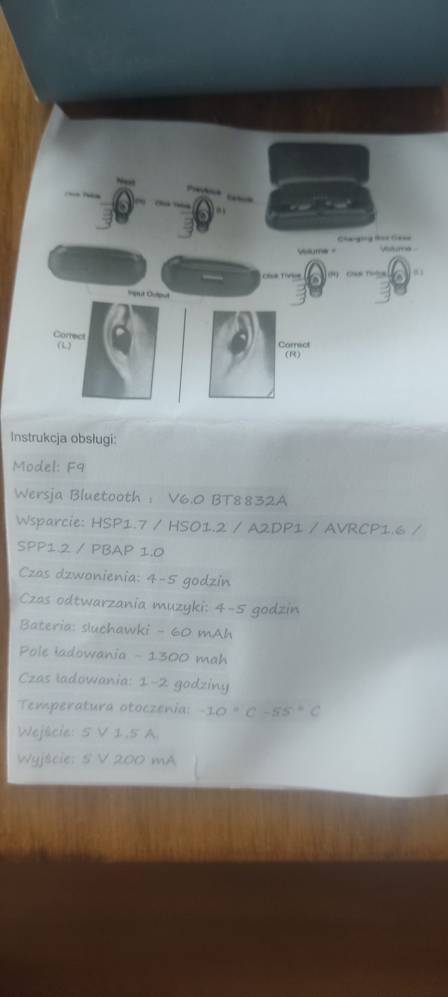 Słuchawki TWS V5.1 F9