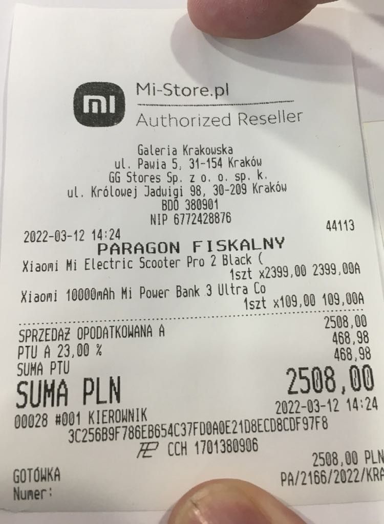 Hulajnoga elektryczna Xiaomi Mi Pro2