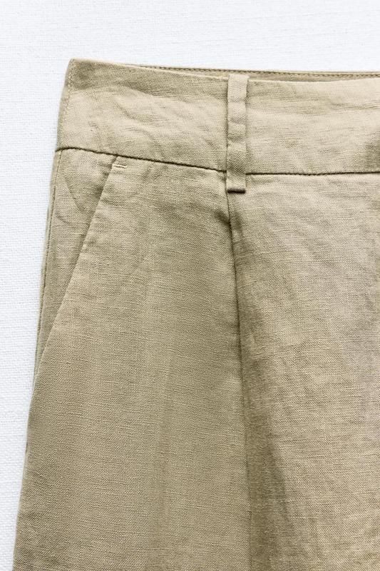 Широкі штани зі 100% льону zara