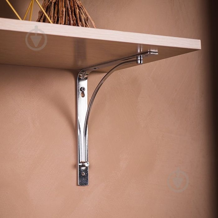 Уголок кронштейн декоративный арочный 200x200 мм хром