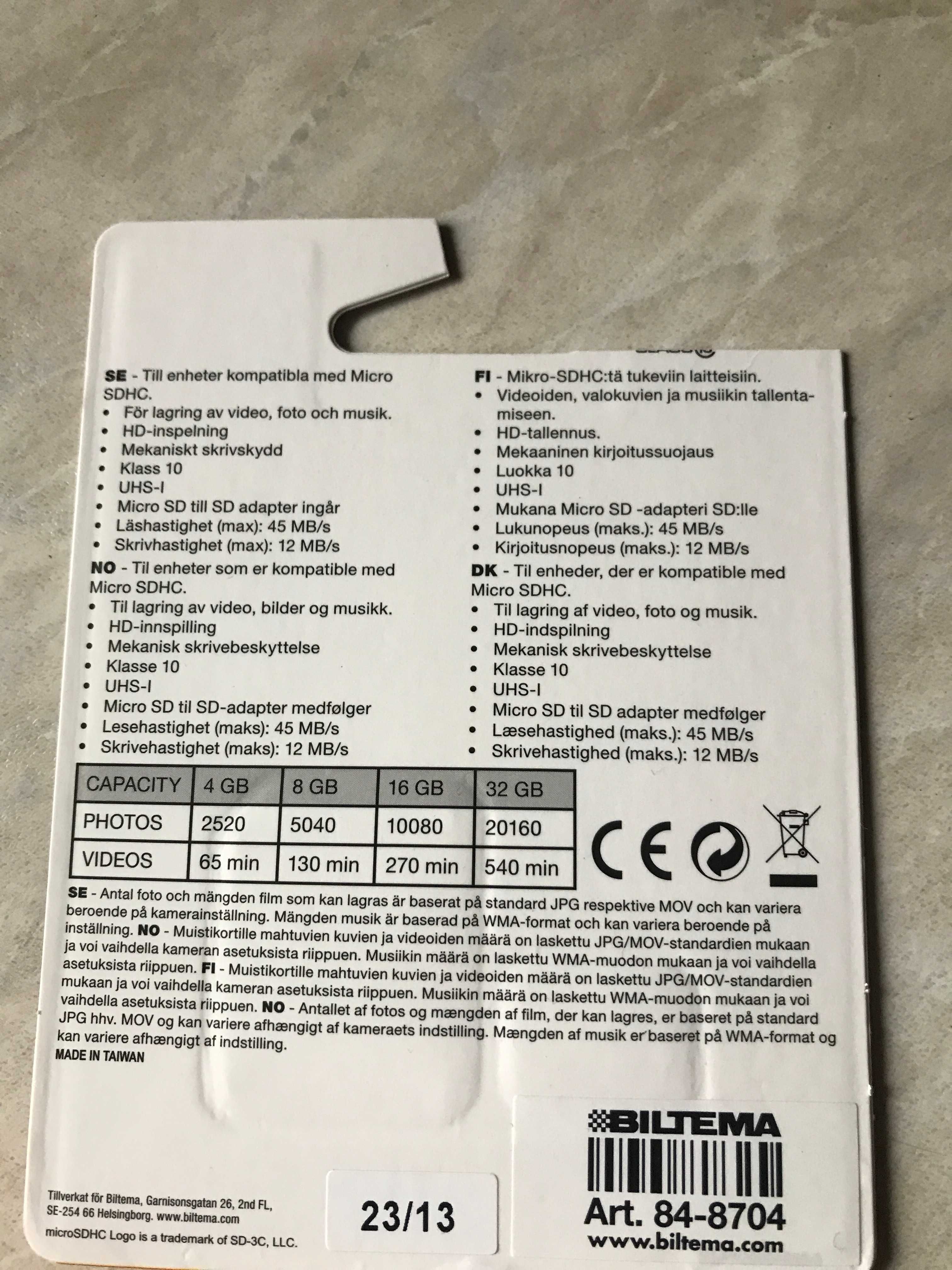 Zestaw Karta MicroSD 32GB +Adapter (Nowe)