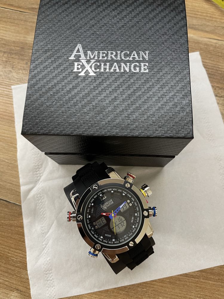 Годинник American Exchange, новий, силіконовий чорний ремінець