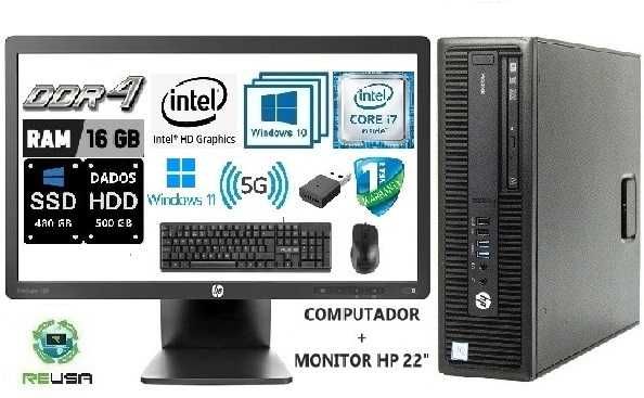 Promo HP800G2+LCD 22"P.-6ªG. I7 3.4G-16G,SSD480+HD500,Wf5G,KIT,W10/W11