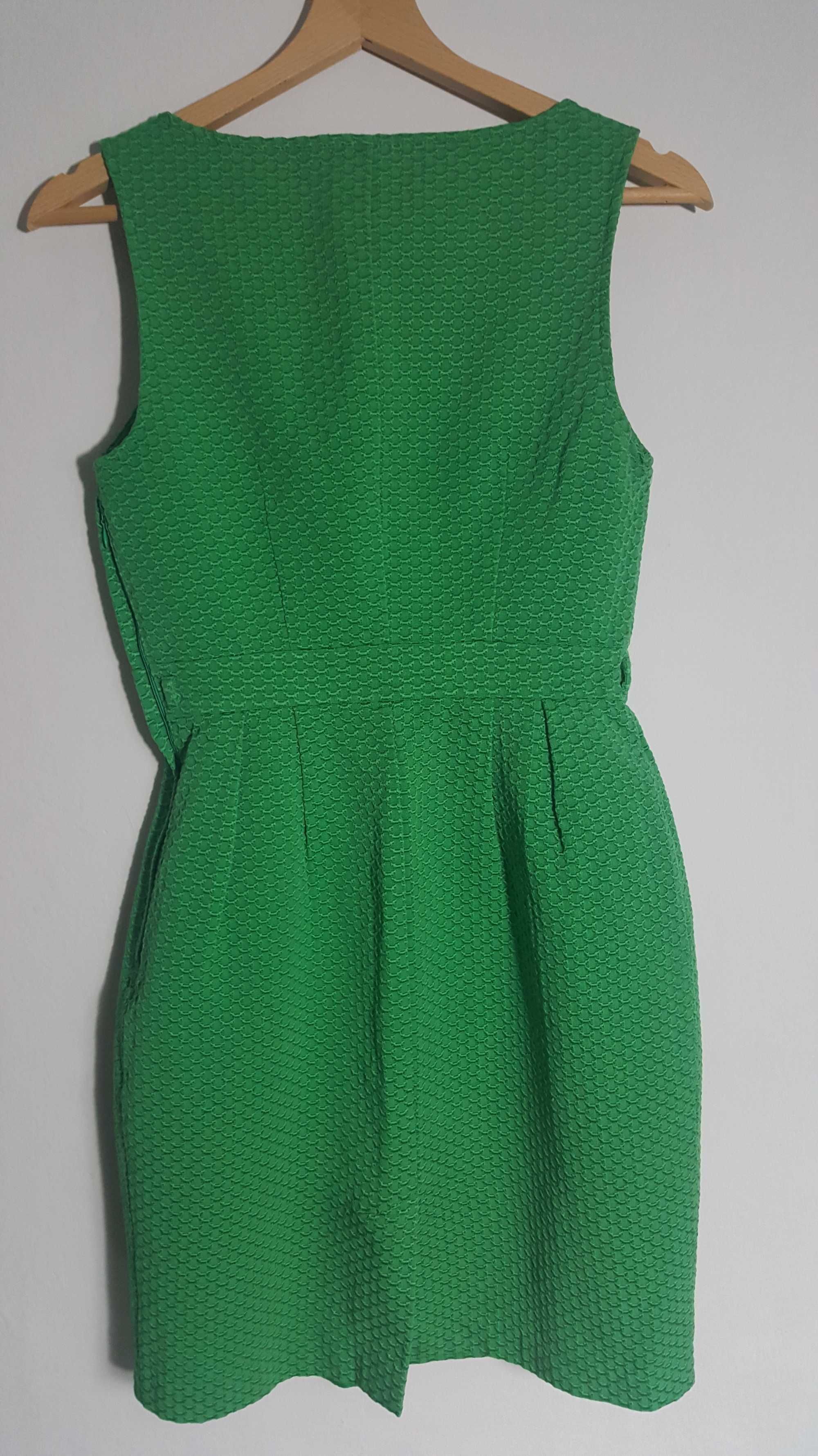 Orsay Zielona sukienka Ołówkowa Żakardowa Bawełna 34 XS