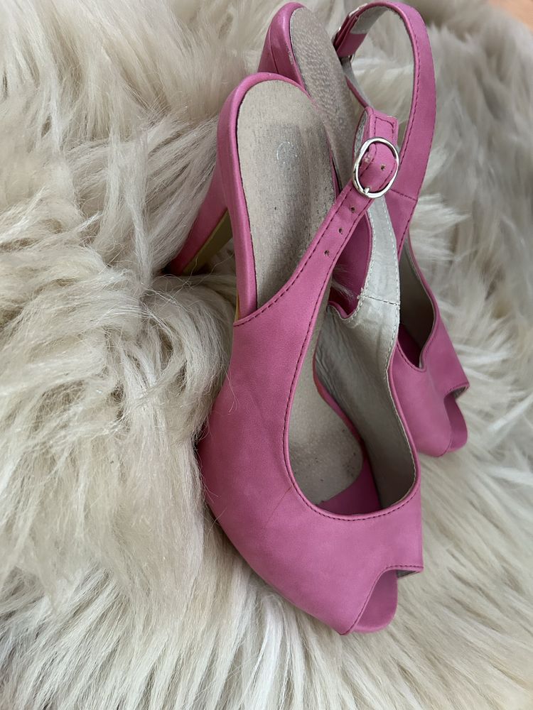 Szpilki sandały damskie różowe rozmiar 39