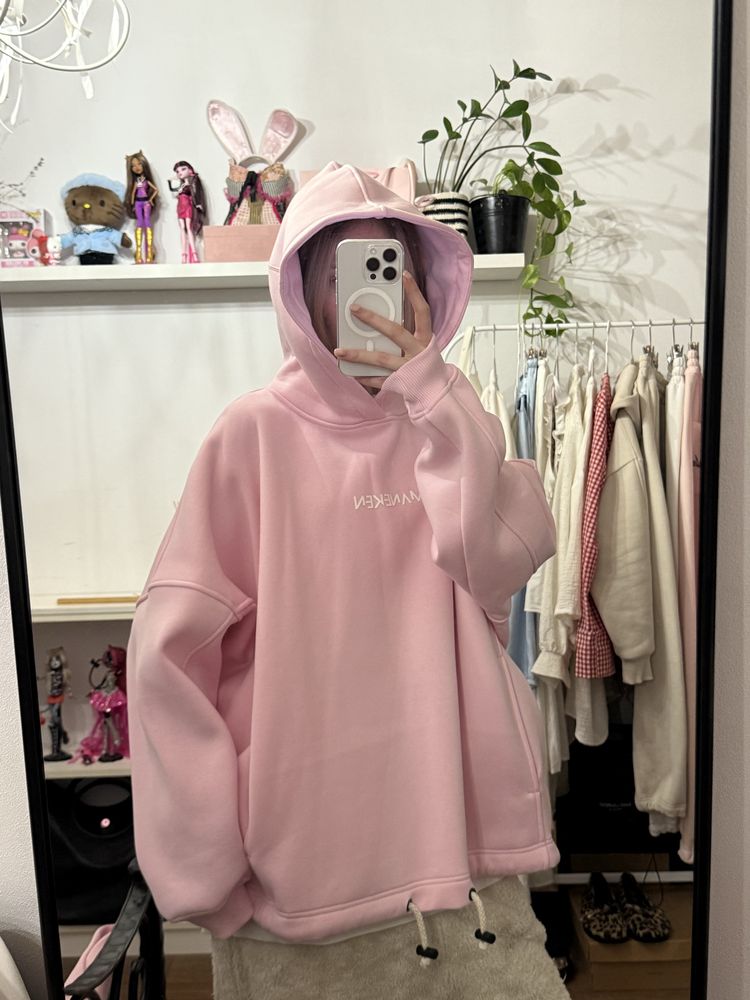Розовое худи onesize