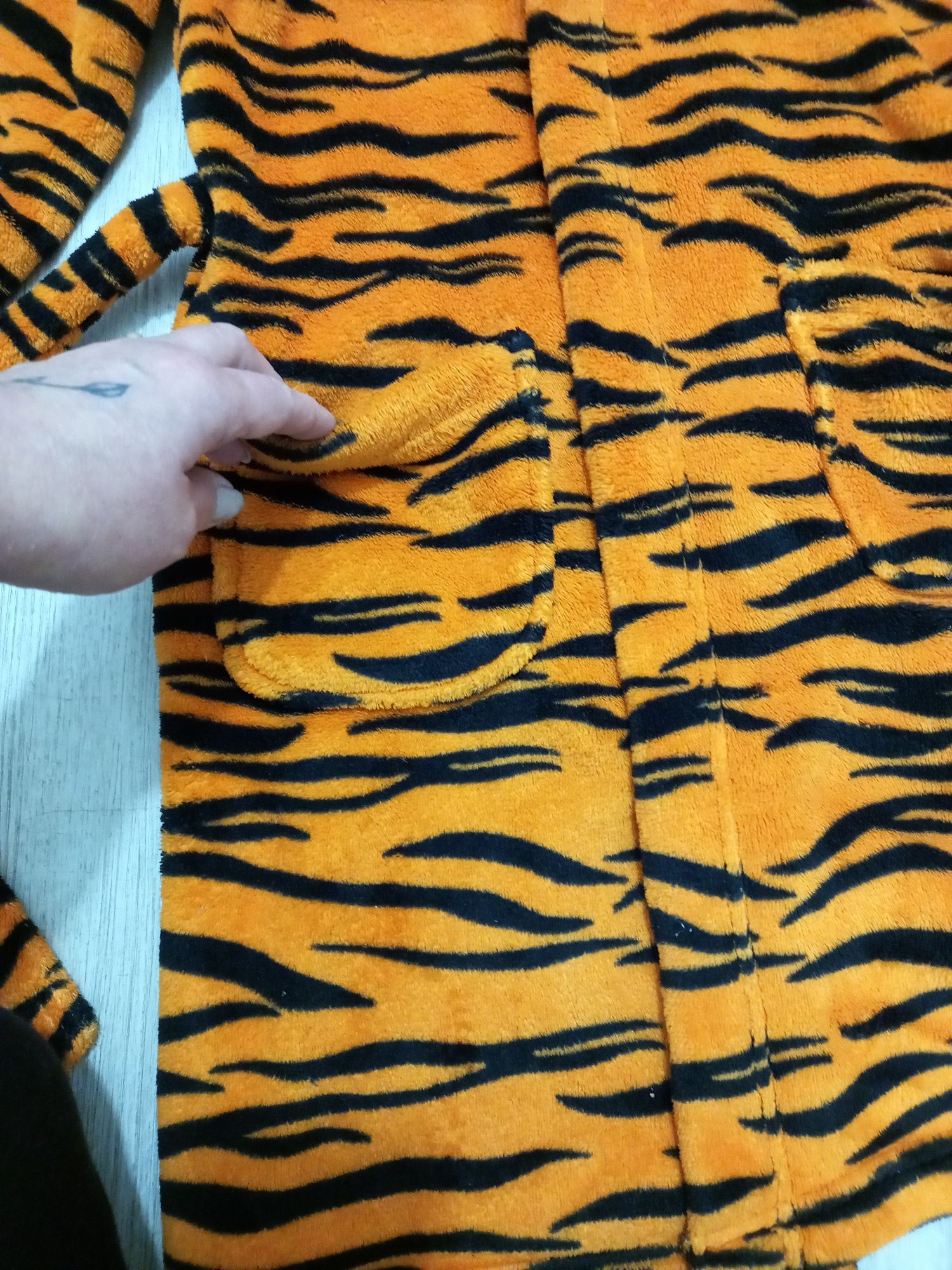Tygrys tygrysek ciepły porannik szlafrok dziecięcy 128cm