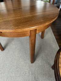 Stary stół okrągły rozkładany- dąb modern design