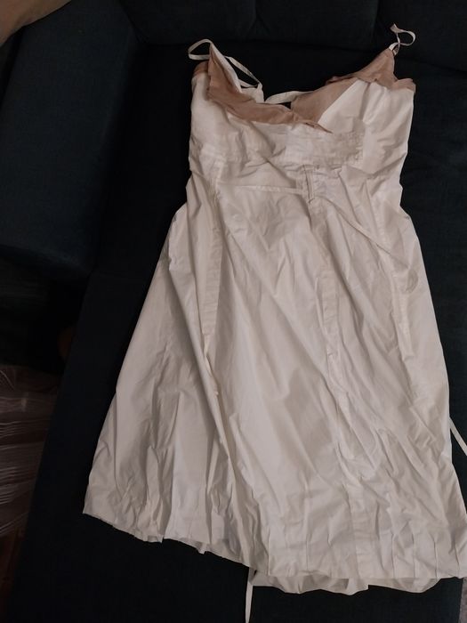 Letnia sukienka unikat, dodatki jedwab naturalny