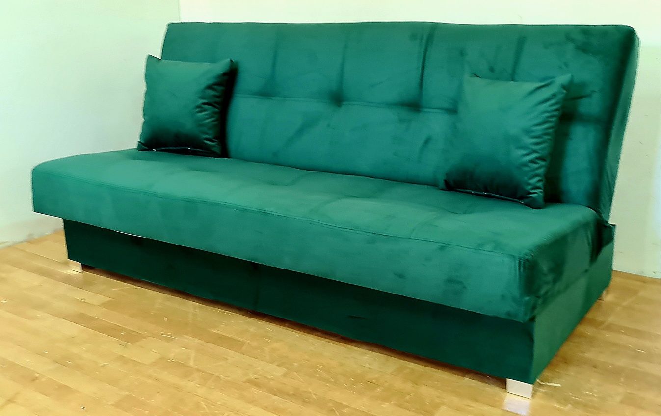 Nowa kanapa sofa funkcja spania wersalka welur plusz  Promocja