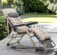 ШЕЗЛОНГ -  крісло садовий, туристичний -  сірий + подушка