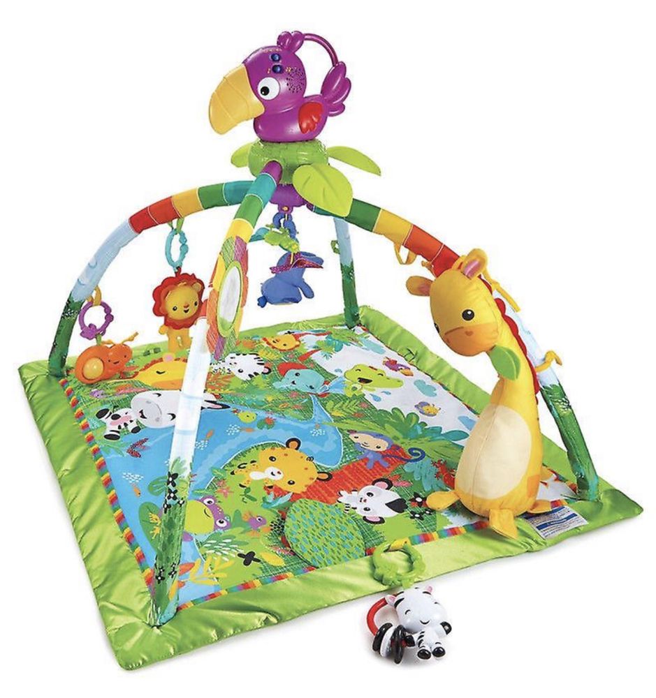 Tapete/ginásio de bébé floresta com música da Fisher Price