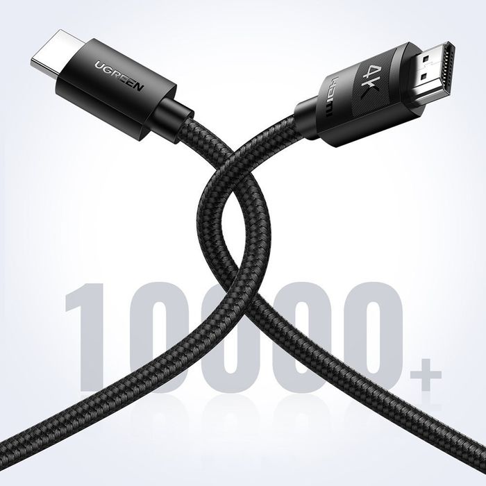 Kabel przewód w oplocie HDMI 2.0 4K wysoka jakość OFC 3m czarny