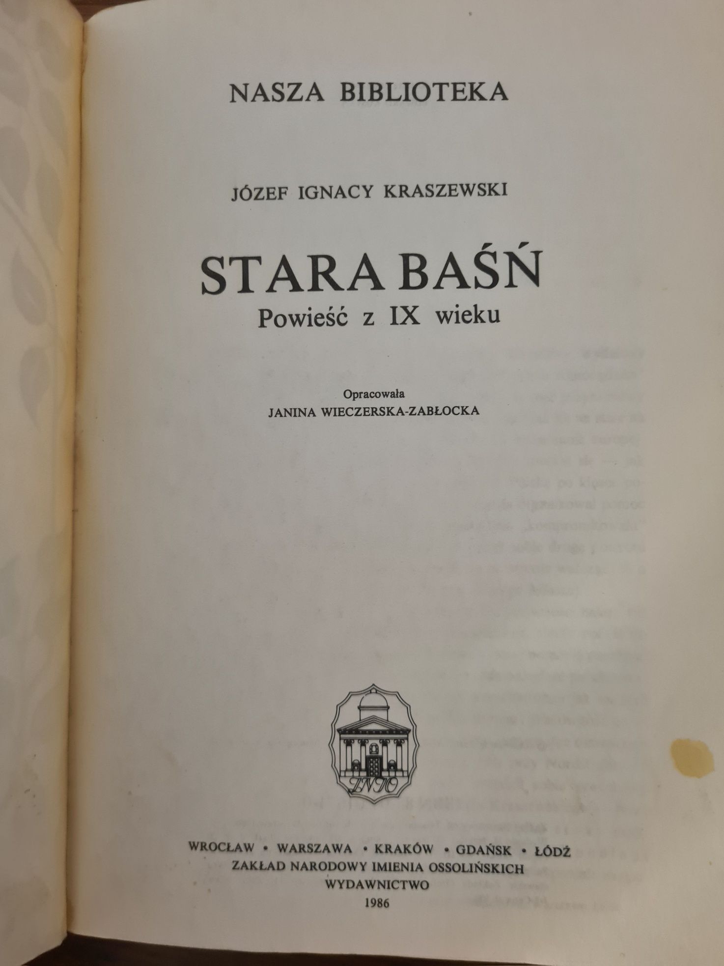 Stara baśń - Józef Ignacy Kraszewski