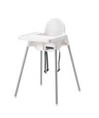 Детский стульчик для кормления IKEA ANTILOP / Высокий Серебристый