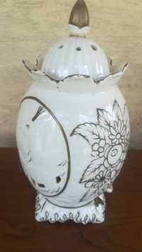 Lampa ceramiczna alabaster stołowa amerykań stylowa dzban klosz abażur