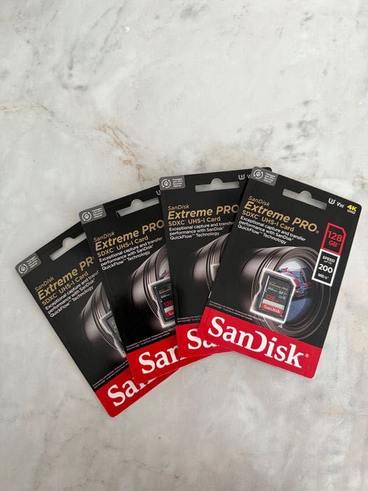1szt. Karta SanDisk Extreme Pro 128GB, 200 MB/s, 4K USD,v30 C10 U3