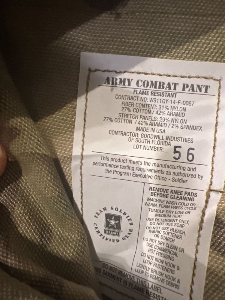 Штани US Army Combat Pants Multicam OCP під наколінники