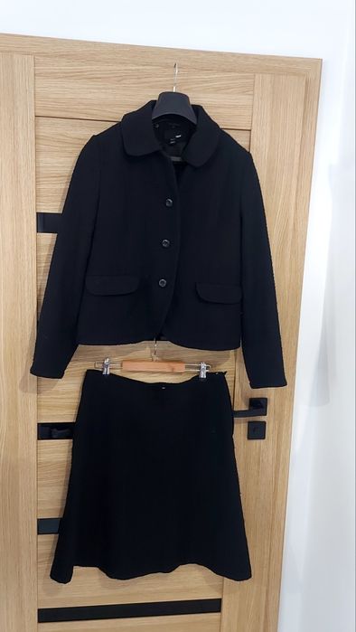 Modna stylowa elegancka garsonka tweedowa garnitur damski XL Reserved