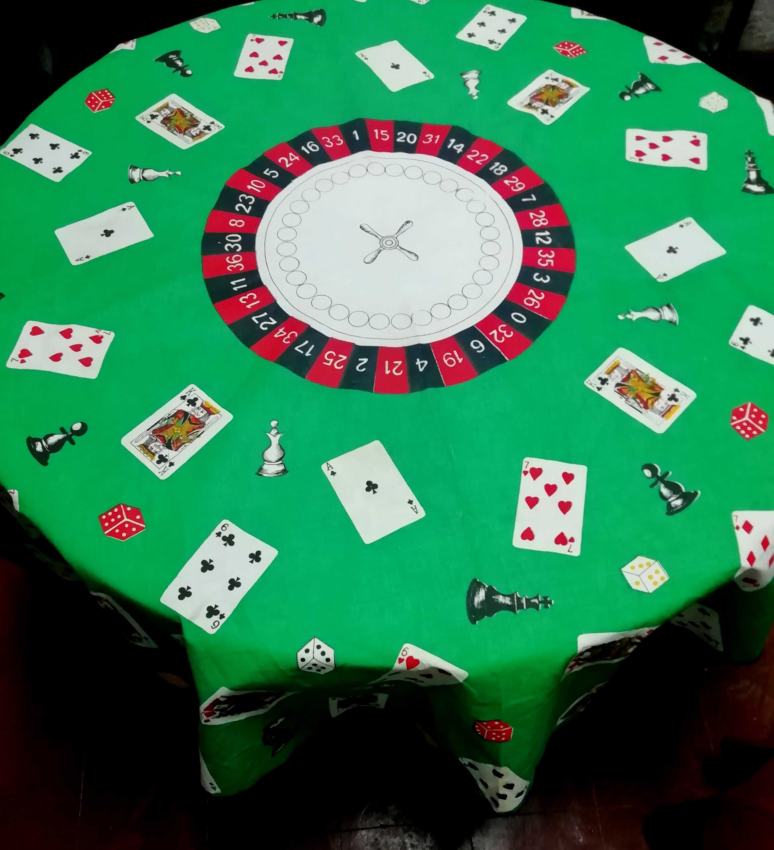 Toalha antiga de mesa para Jogos redonda com 140cm