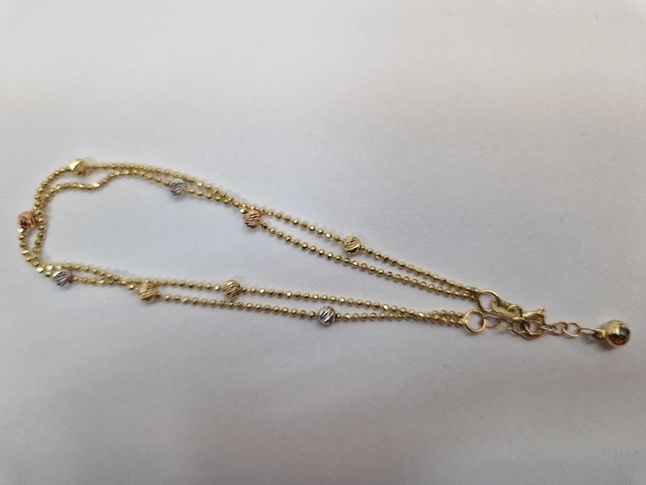 Elegancka bransoletka 3 kolory złota regulowana NOWA PR 585