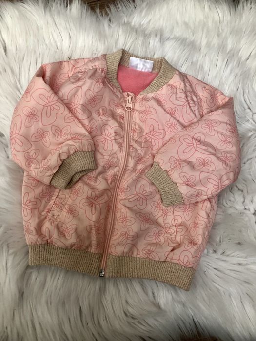Kurtka dziewczeca ergee rozowa kwiaty sciagacze bomberka 74 plaszczyk