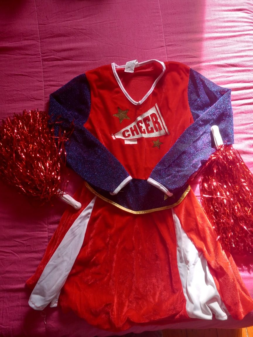 Fato de carnaval cheer leader - 7- 10 anos