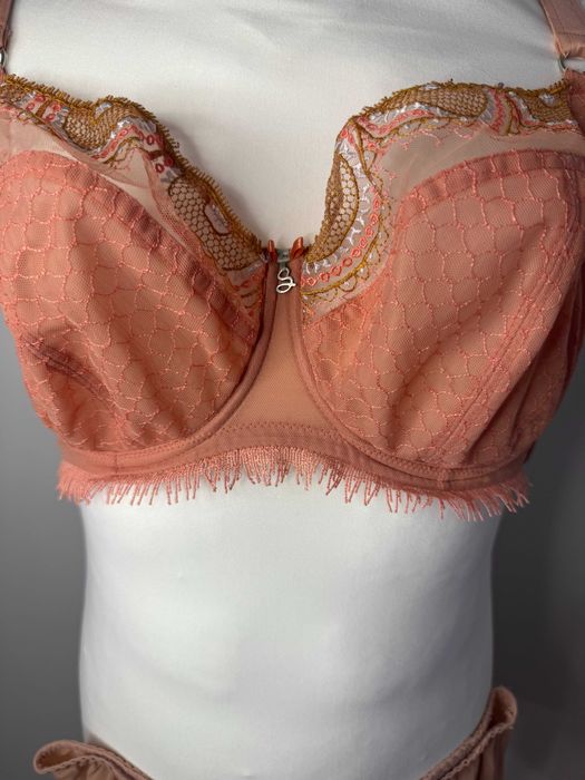 Morelowy zestaw bielizny SAMANTA 80G fiszbiny miękki pełne figi XL