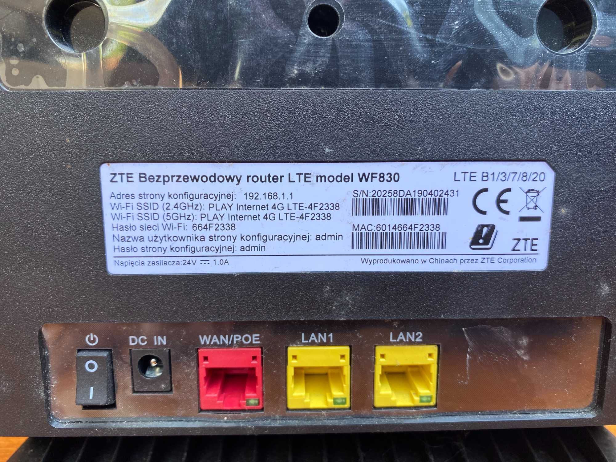 Router bezprzewodowy ZTE WF830