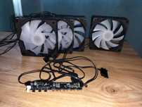 4 wentylatory MSI RGB 120mm (3 x odwrócony ciąg + 1 x normalny) - NOWE