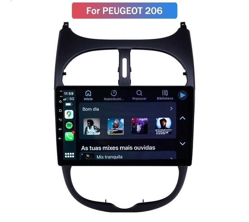 AutoRadio Para Peugeot 206 Android 13 -16/32/64Gb+Câmera/GPS_ Wif