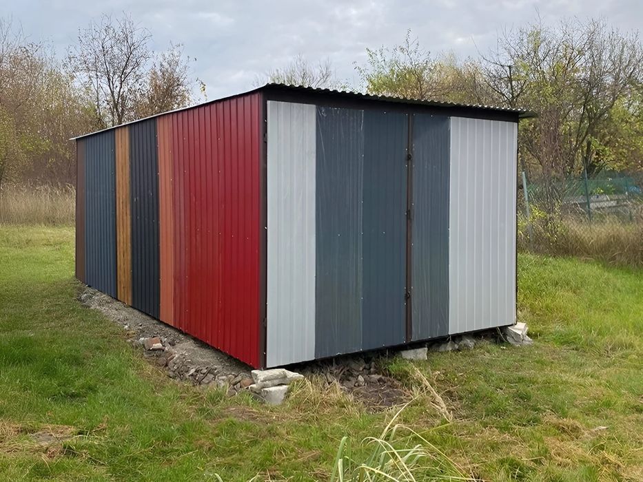Garaż jednostanowiskowy 3x5 m III gatunek - Dach jednospadowy, Brama d