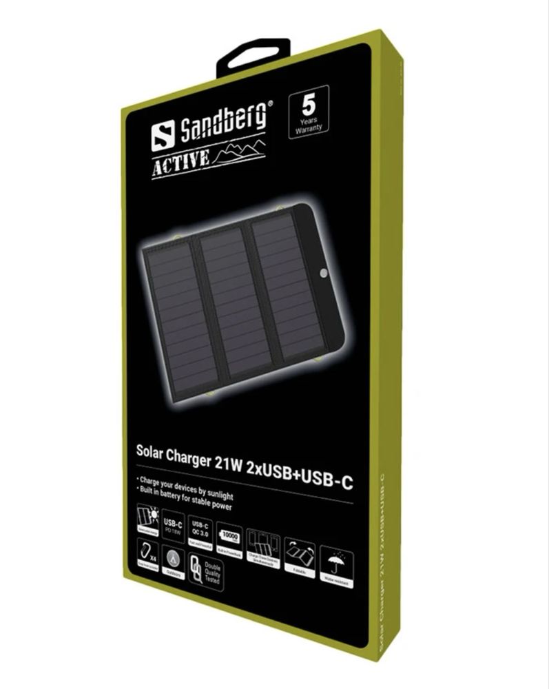 Power Bank Sanberg - Павер Банк Сонячна панель 10,000 18W