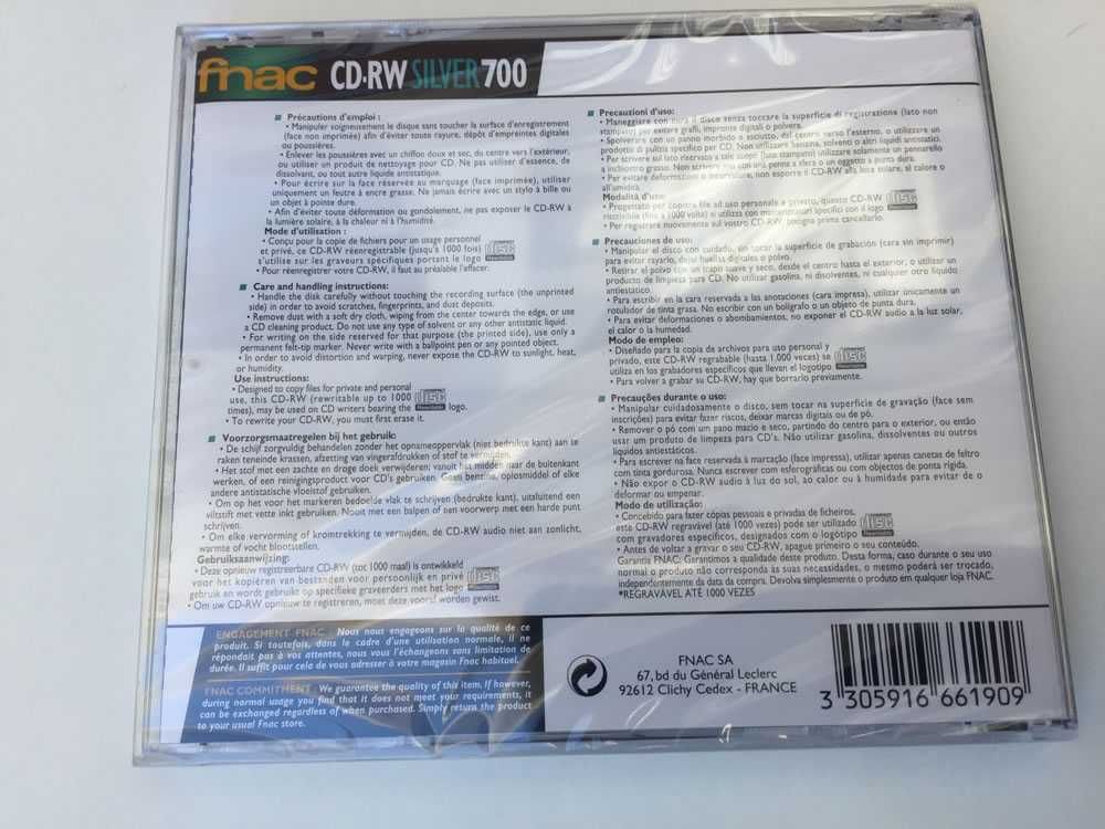 6 CD-RW Silver 700Mb - selados - todos por  2 euros