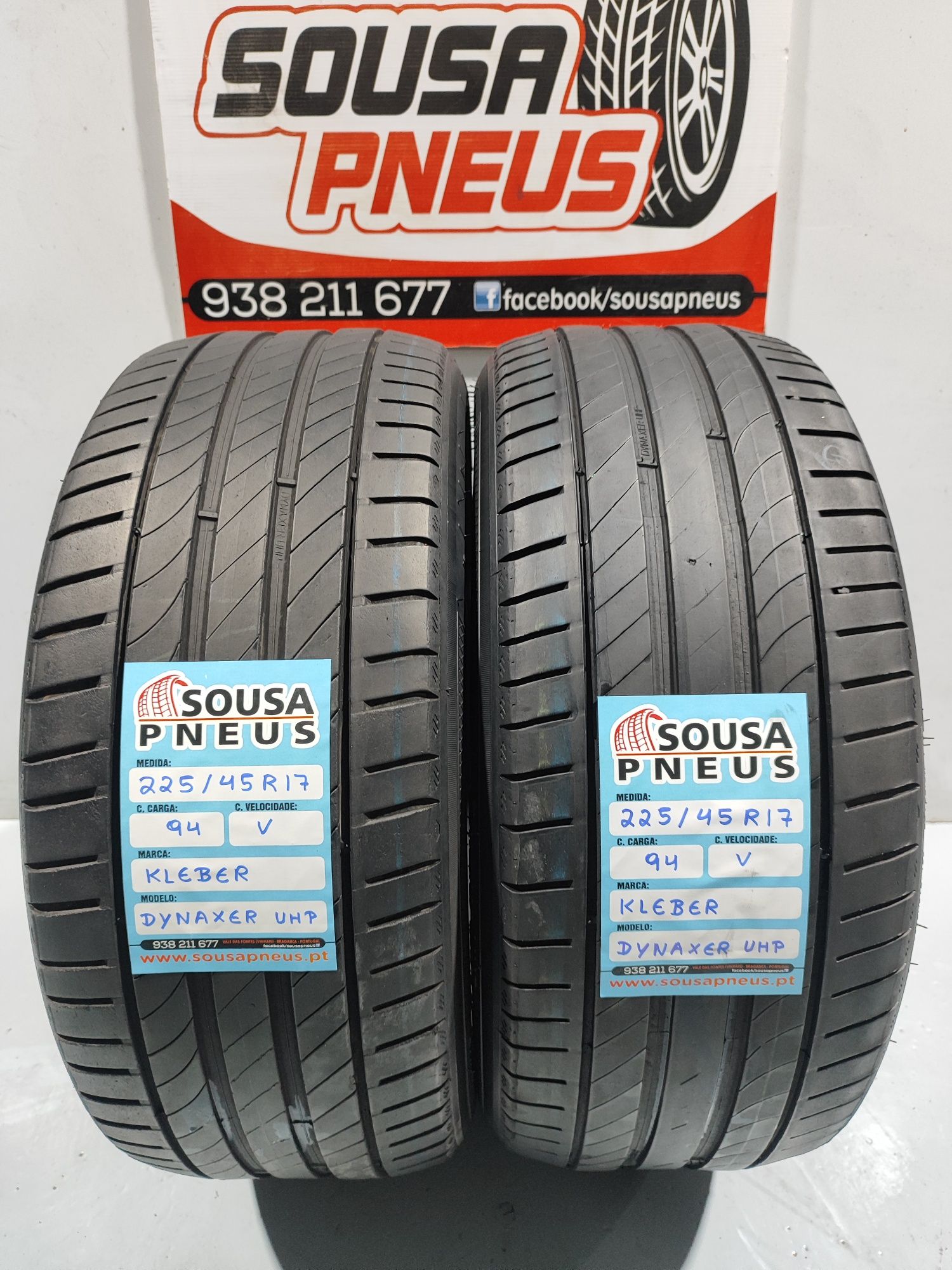 2 pneus semi novos 225-45R17 Kleber - Oferta dos Portes