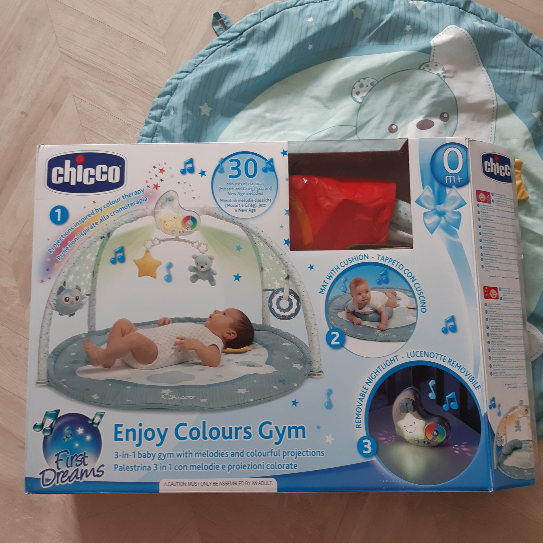 Chicco First Dreams Mata Dla Niemowlaka 3W1 Enjoy Colors Blue