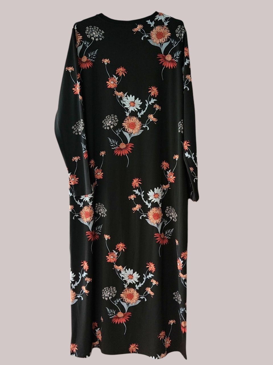 Sukienka midi długa z długim rękawem H&M w kwiaty polne XL 44
