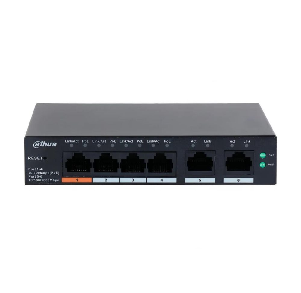 Dahua PoE Switch | DH-CS4006-4GT-60 | Комутатор | Відеонагляд