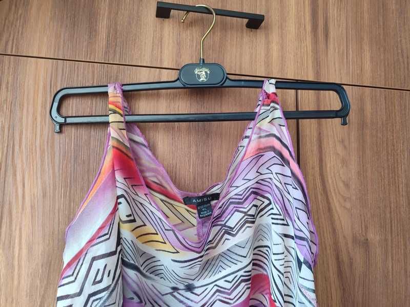 Top z frędzlami i etnicznym wzorem | Kolorowy | Rozmiar M/L