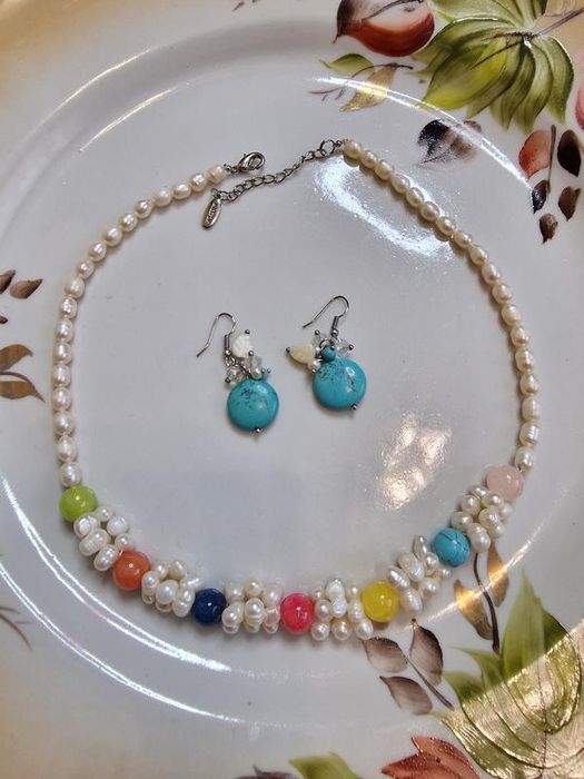 вінтажне кольє, намисто з натуральних перлів miss fox